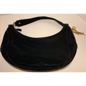 XOXO Collection small black velour trim purse gold tone hardware shoulder bag